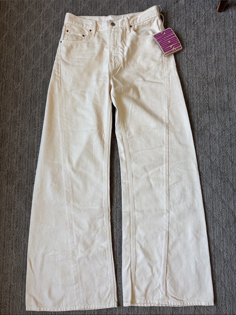 MOTHER SNACKS Lemon Twist Sneak Wide-Leg High-Rise Jeans
